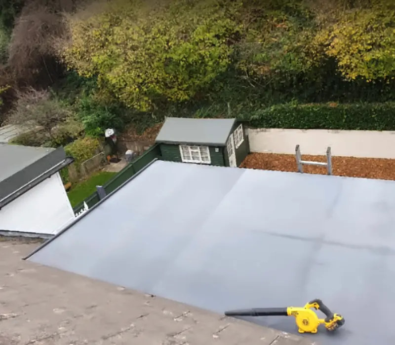 New EPDM rubber flat roof