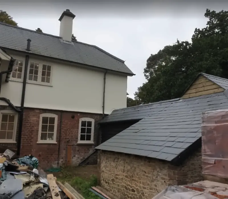 Slate roof on a stone outbuilding